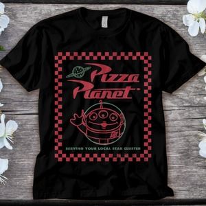 Disney Toy Story Alien Pizza Planet Box Art T-Shirt Unisex Tee Adult T-shirt
